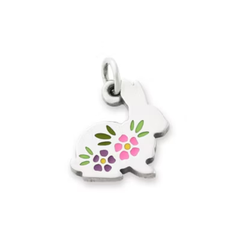 Enamel Floral Bunny Charm