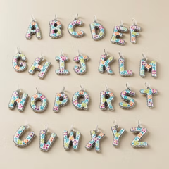 Enamel Consuela Floral Initial Charm