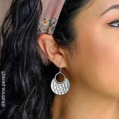 Hammered Eclipse Dangle Earrings
