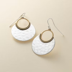 Hammered Eclipse Dangle Earrings