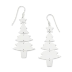 Merry Christmas Tree Dangle Earrings