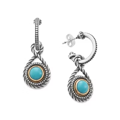 Marjan Gemstone Hoop Dangle Earrings