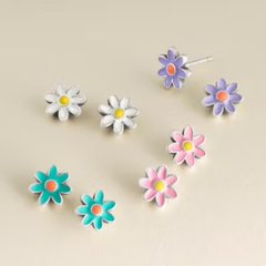 Enamel Mini Flower Studs