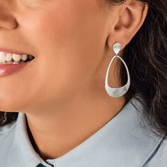 Hammered Open Drop Earrings