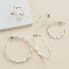 Squiggle Hoop Earrings
