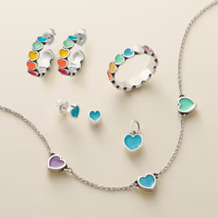 Enamel Connected Hearts Charm