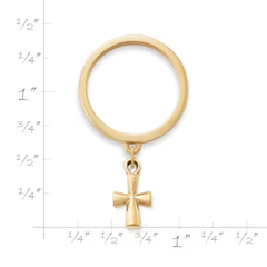 St. Teresa Cross Charm Dangle Ring