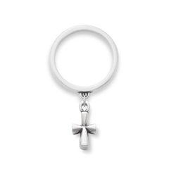 St. Teresa Cross Charm Dangle Ring