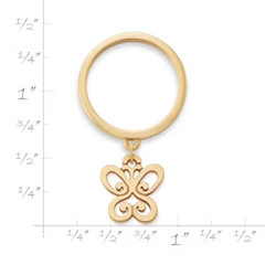 Small Spring Butterfly Charm Dangle Ring
