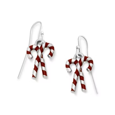 Enamel Candy Cane Earrings