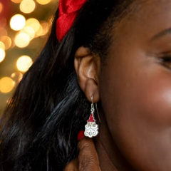 Enamel Santa Earrings