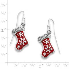 Enamel Christmas Stocking Earrings