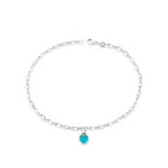 Enamel Connected Hearts Anklet