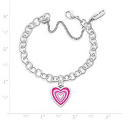 Enamel Radiant Heart Charm Bracelet