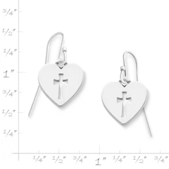 Crosslet Heart Dangle Earrings