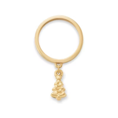 Petite Christmas Tree Charm Dangle Ring