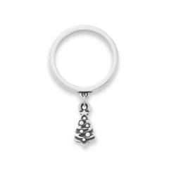 Petite Christmas Tree Charm Dangle Ring