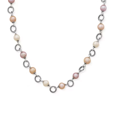 Twisted Wire Link Gemstone Necklace