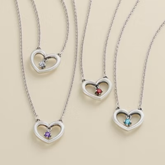 Dancing Gemstone Heart Necklace