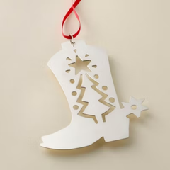 Western Boot Christmas Ornament