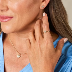 Delicate Pave Diamond Heart Ring