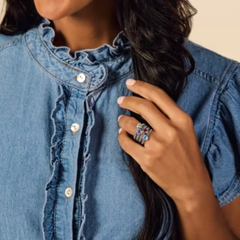 Gemstone Heart Twisted Wire Ring