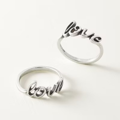 "Love" Script Ring