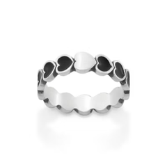 Enamel Connected Hearts Ring