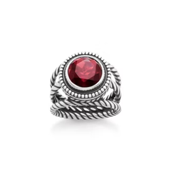 Twisted Wire Gemstone Ring