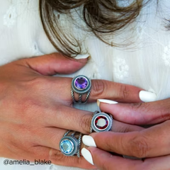 Twisted Wire Gemstone Ring