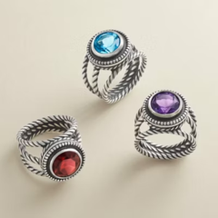 Twisted Wire Gemstone Ring