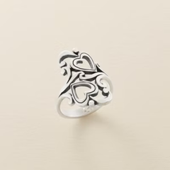 Swirls and Scrolls Hearts Ring