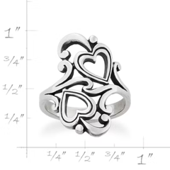 Swirls and Scrolls Hearts Ring