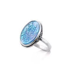 Sculpted Bluebonnet Layered Gemstone Ring