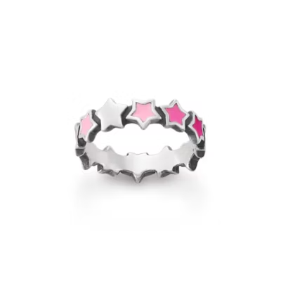 Enamel Connected Stars Ring