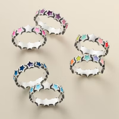 Enamel Connected Stars Ring