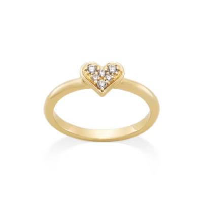 Delicate Pave Diamond Heart Ring