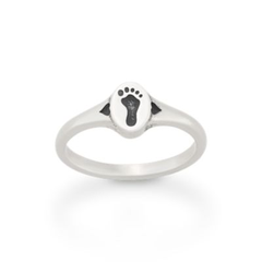 Footprint and Hearts Ring
