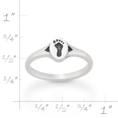 Footprint and Hearts Ring