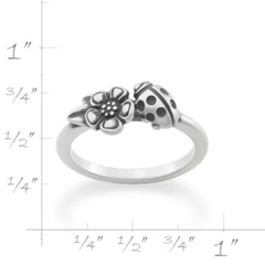 Ladybug and Flower Ring