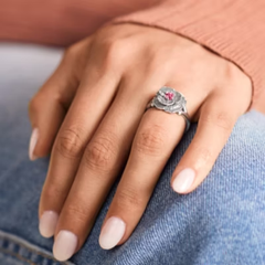 Gemstone Floral Ring