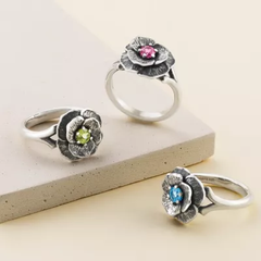Gemstone Floral Ring